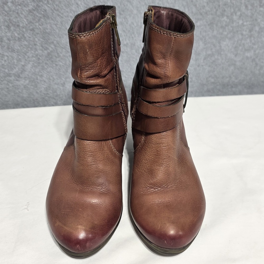 Pikolinos Women's Leather Ankle Bootie Side Zip Round Toe Comfort Brown US 5 - Picture 3 of 11